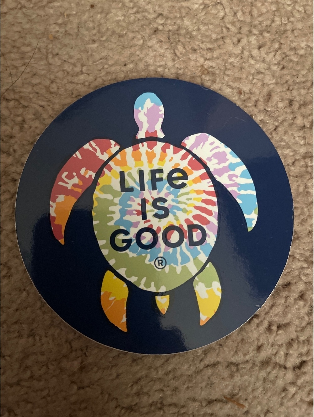 Life is Good 4" Tie Dye Turtle Sticker, BUNDLE PACK OF 25
